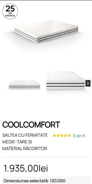 Saltea 160×190, 120×200