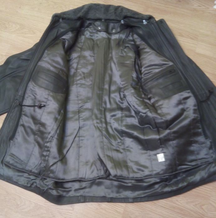 мъжка кожена шуба ( полушуба ) военна