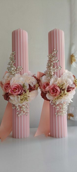 Lumânări nuntă/botez, buchete mireasă/nașă, cocarde , brățări de nuntă