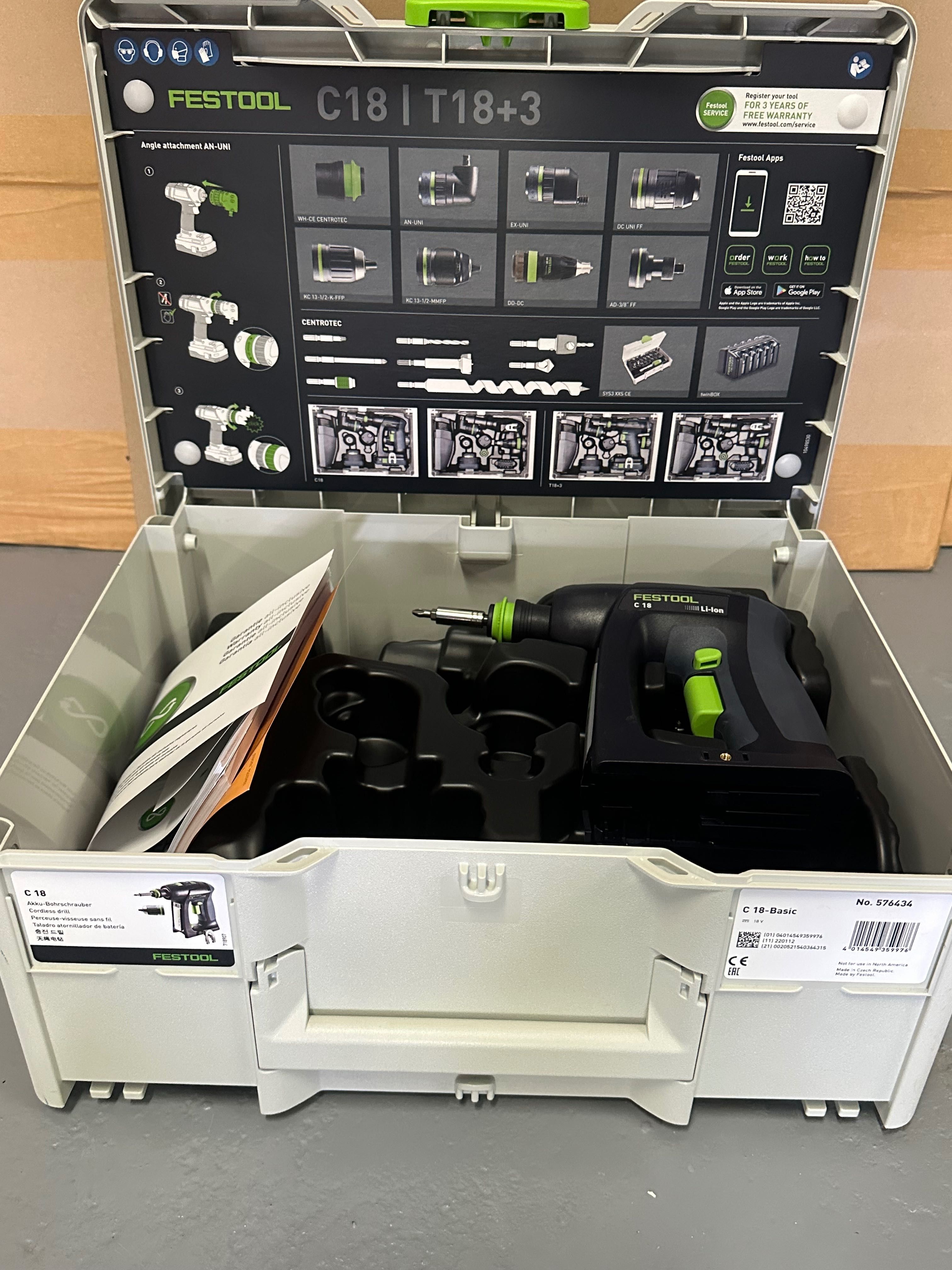 Festool c18 винтоверт