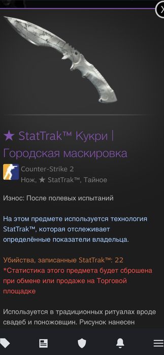 Нож из Cs:go2 Игры