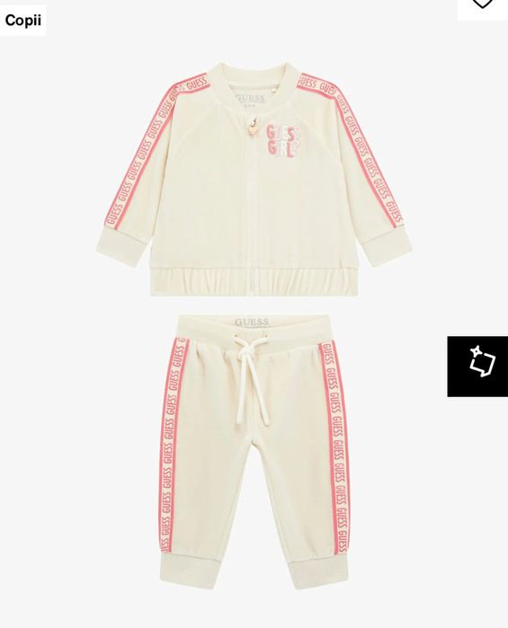 Trening guess baby alb cu roz