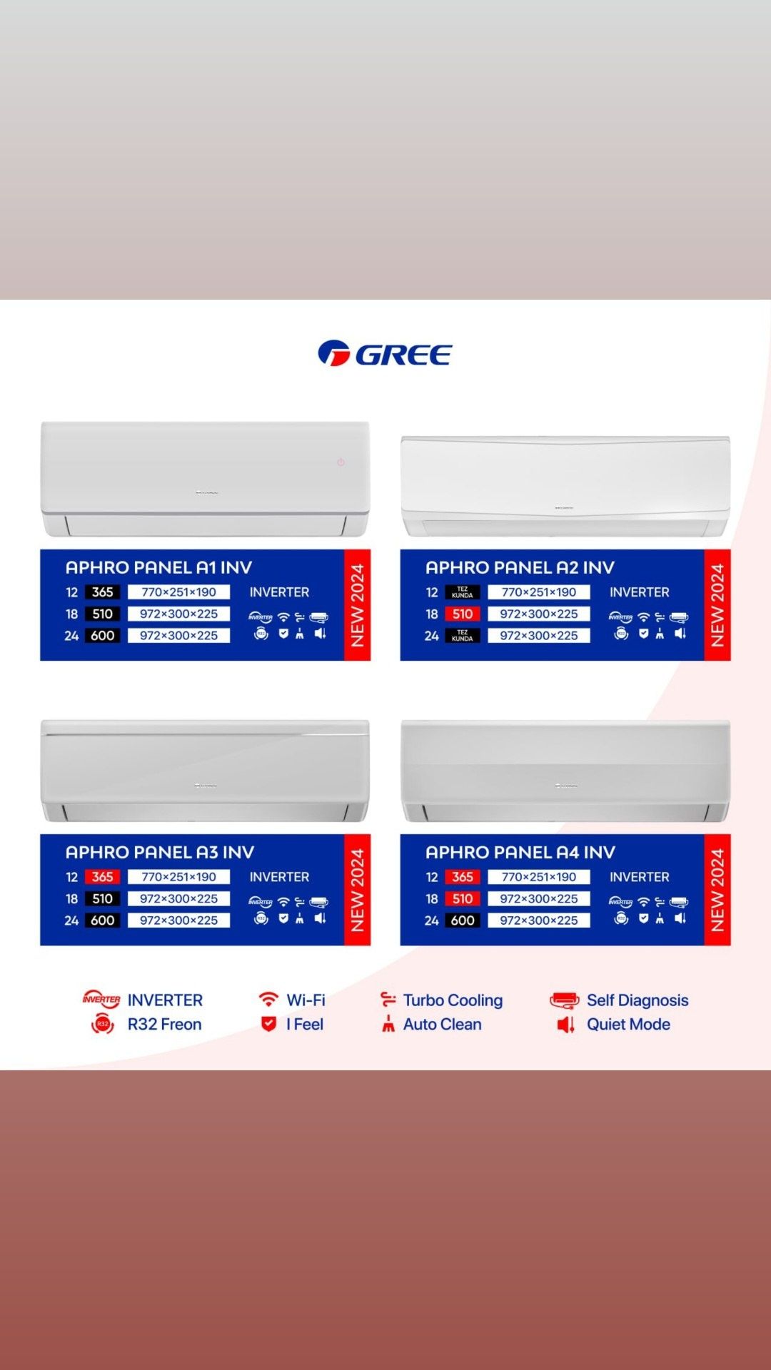 Gree 12 Inverter Wife Бесплатная Доставка Гарантия 3 года Оригинал