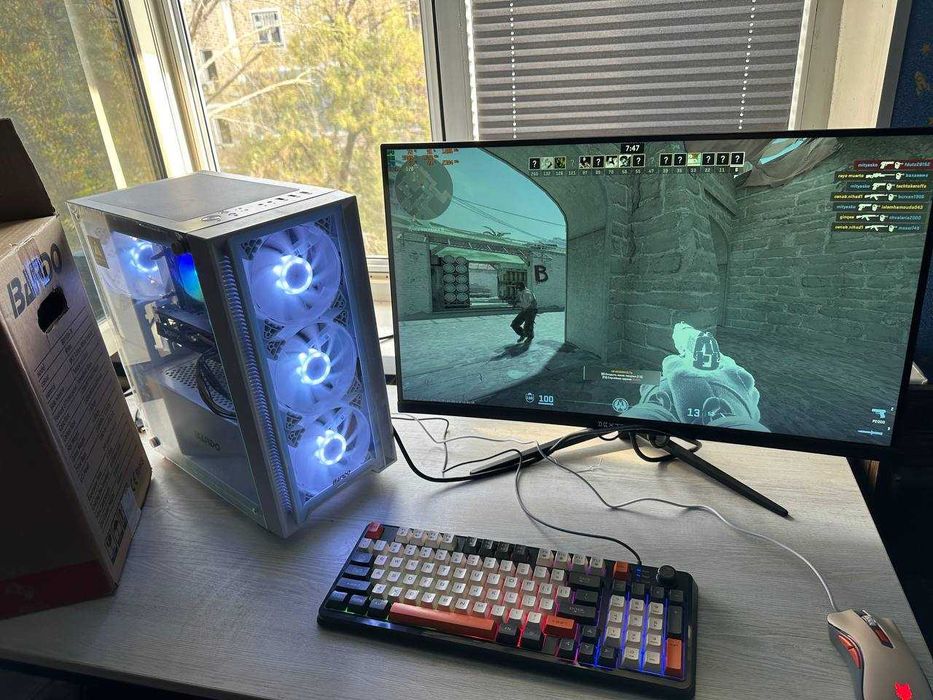 Игровой кейс с монитором 27 - 165 hz/ RX 580 8gb / 16 gb DDR4 /10 ядер
