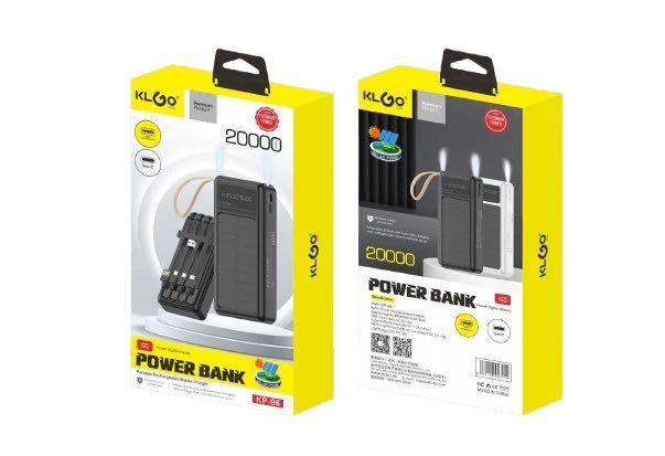 Соларно зарядно, соларна батерия KLGO ,20000mAh за телефон с LED фенер