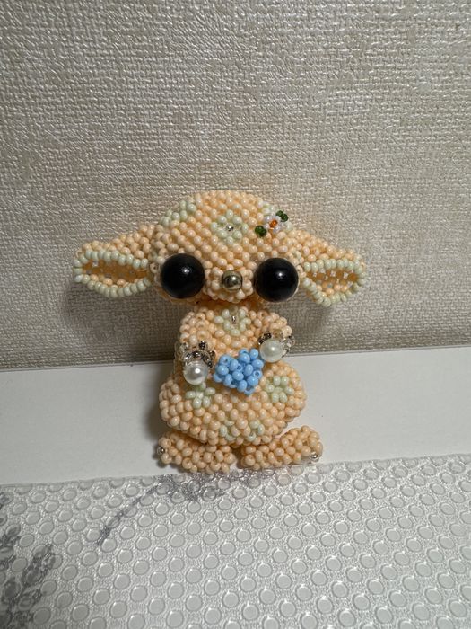 Амигуруми из бисера, игрушка из бисера «Ушастик»