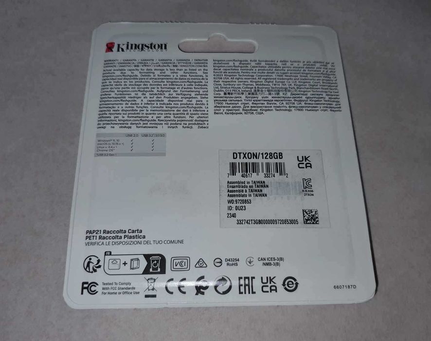 Stick USB Kingston 128GB DataTraveler Onyx, Sandisk sigilat in blister