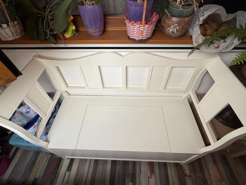 Canapea balcon/terasa impecabila Alb lemn 115x45x40