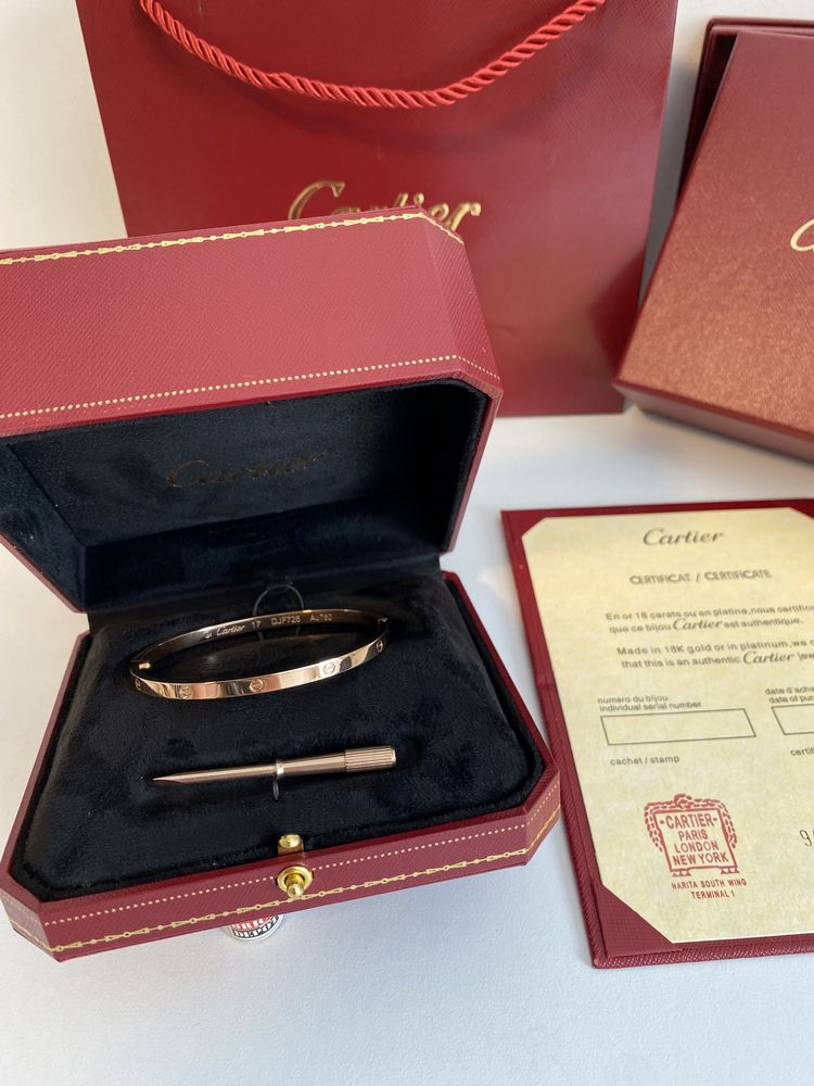 Brățară Cartier LOVE Slim 17 Rose Gold 24K