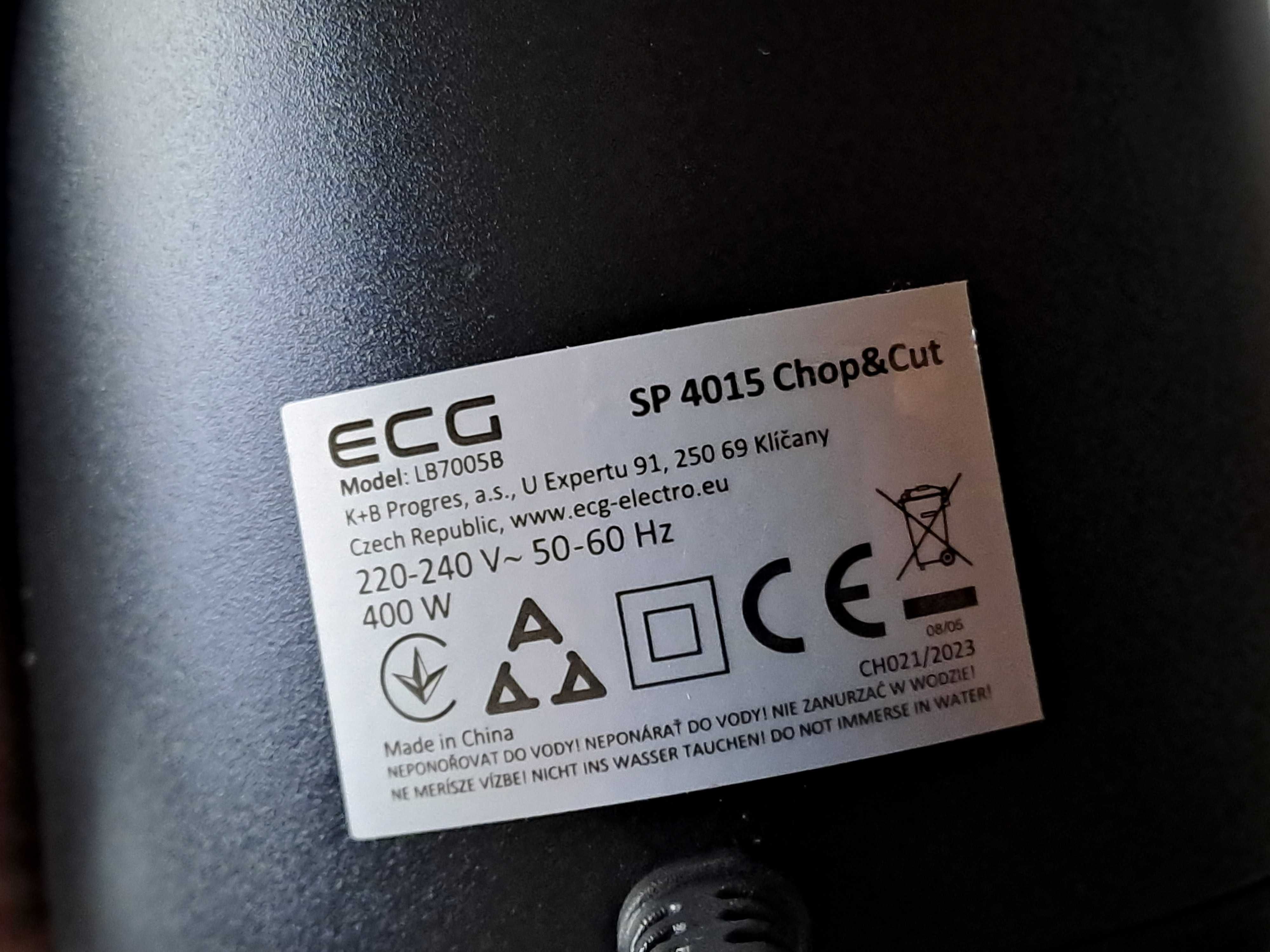 Cap electric si cutite tocator alimente ECG SP 4015, 400W