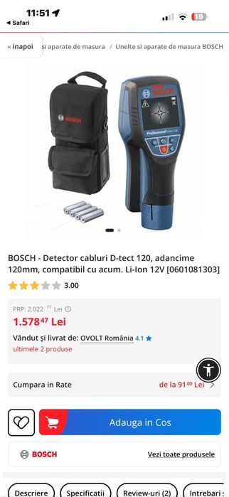 Detector Cabluri D Tect 120