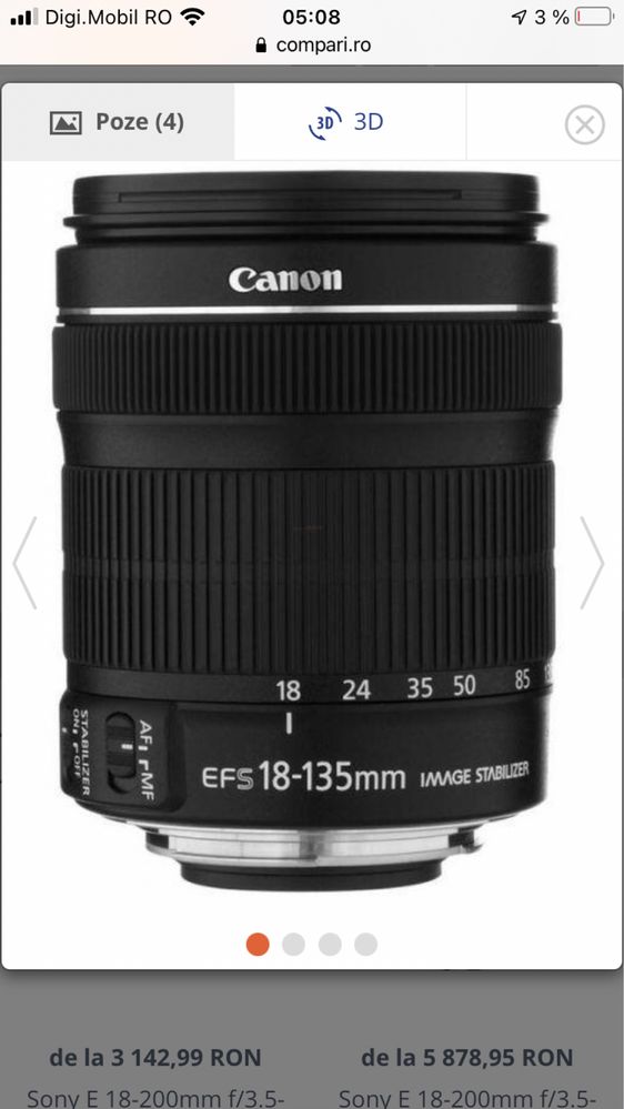 Obiectiv Canon EF-S 18-135mm f/3.5-5.6 IS STM