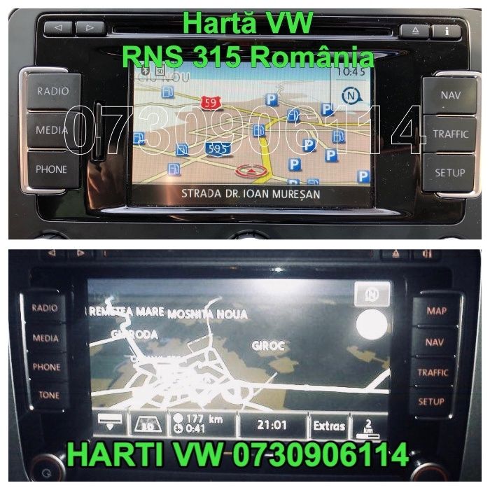 SD CARD navigatie VW RNS 315 510 Golf Passat Skoda Seat Romania 2022