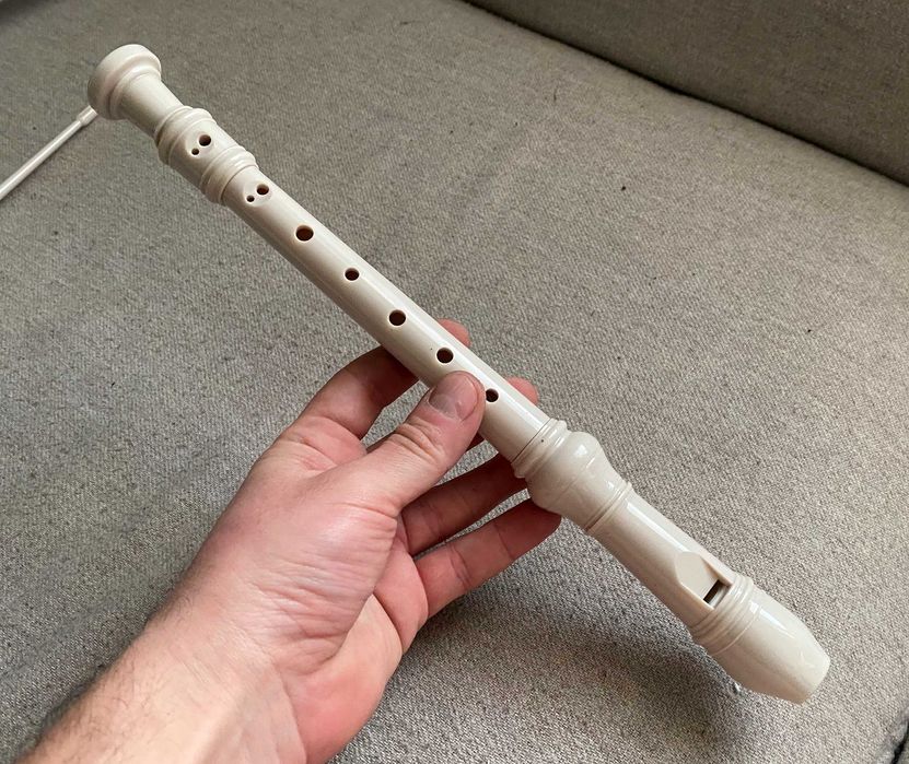 Instrument muzical, fluier baroc bej, lungime 32.5cm