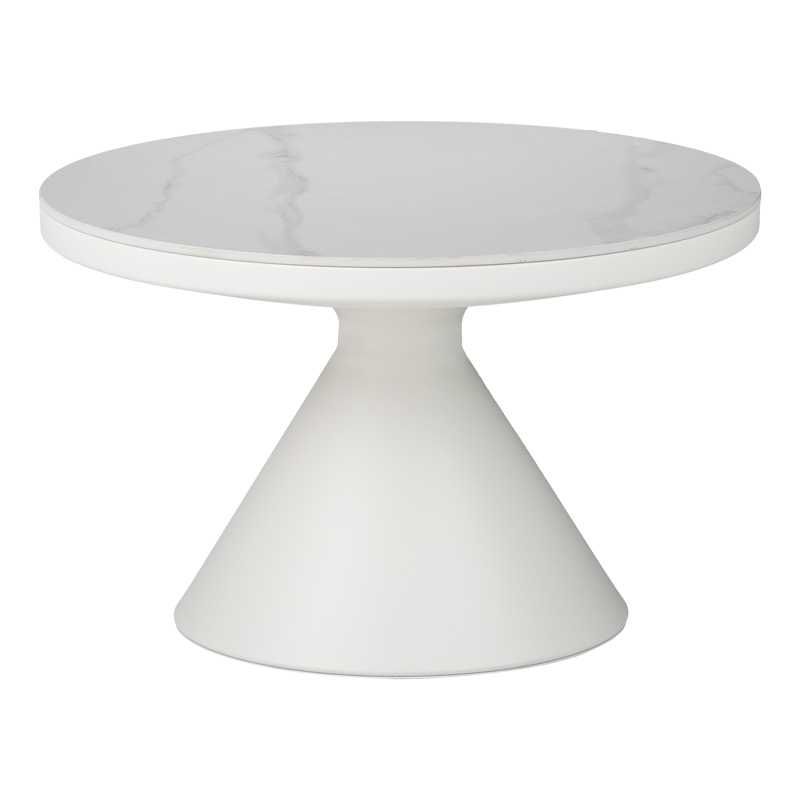 Холна маса, Coozlin Inart, Бял, Синтерован камък, 70х70х40см.