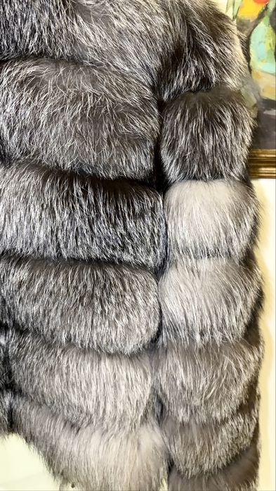 Blana vulpe gri argintie
