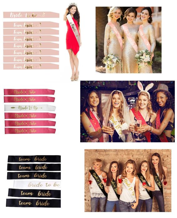 Set panglici Bride To Be & Bride TRIBE petrecerea burlacitelor