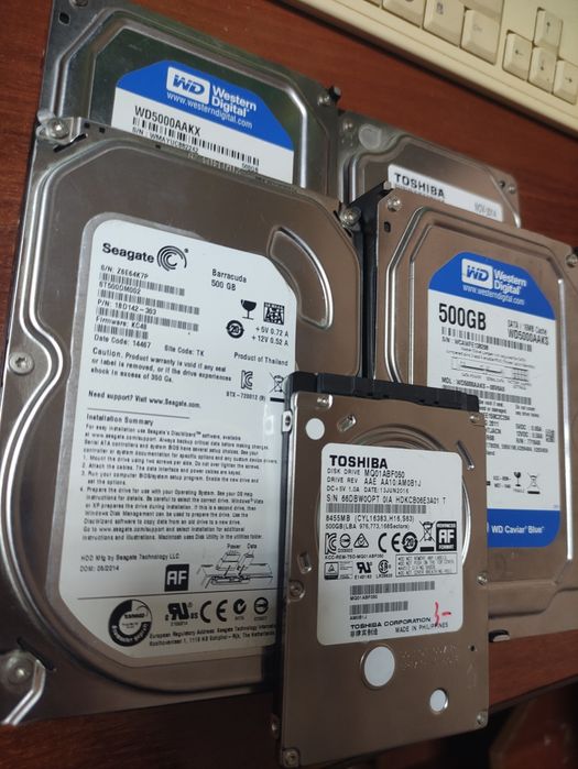 Продам жёсткие диски HDD 500GB — WD, Toshiba, Seagate