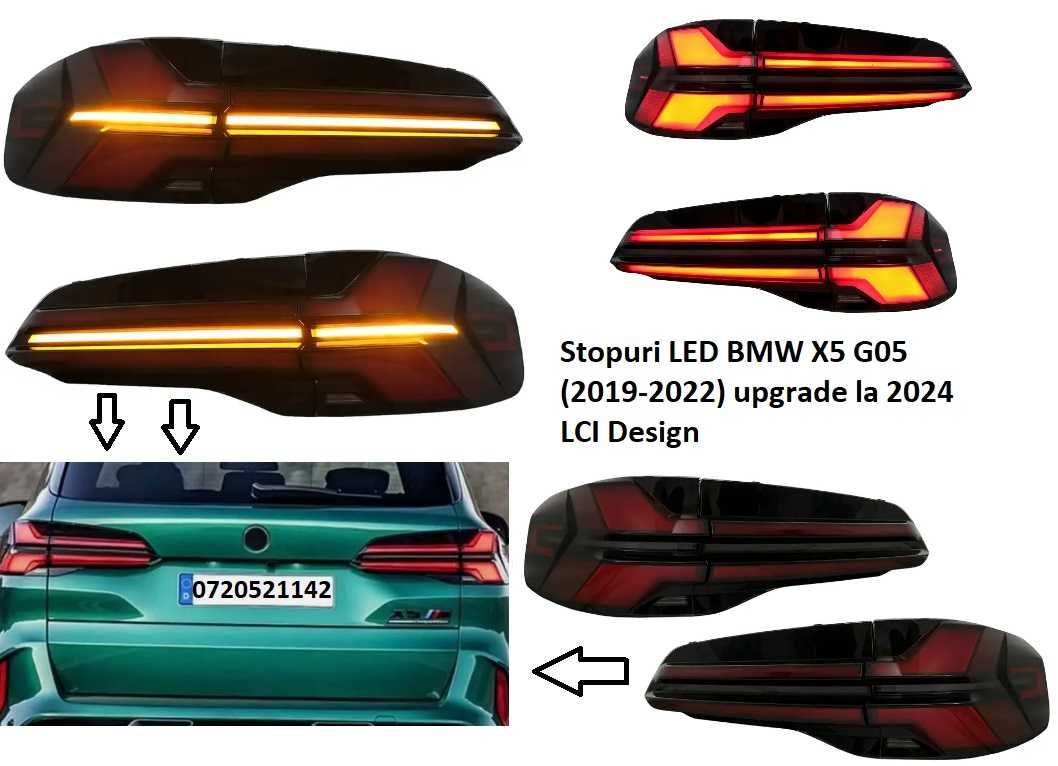 Stopuri LED BMW X5 G05 (2019-2022) upgrade la 2024 LCI Design