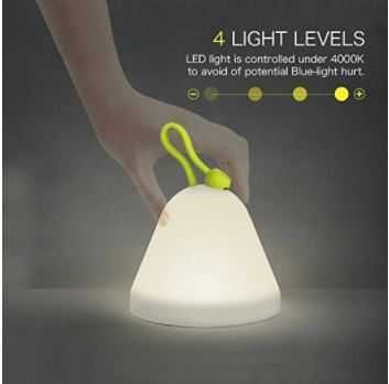 Lampa de noapte portabila, pentru copii LED ceas alarma, reincarcabila