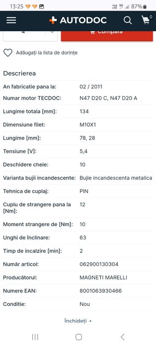 MAGNETI MARELLI 062900130304 Bujie incandescenta!
