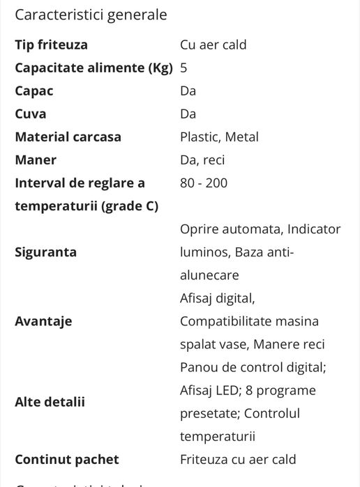 Friteuza cu Aer Cald GORENJE produs nou sigilat