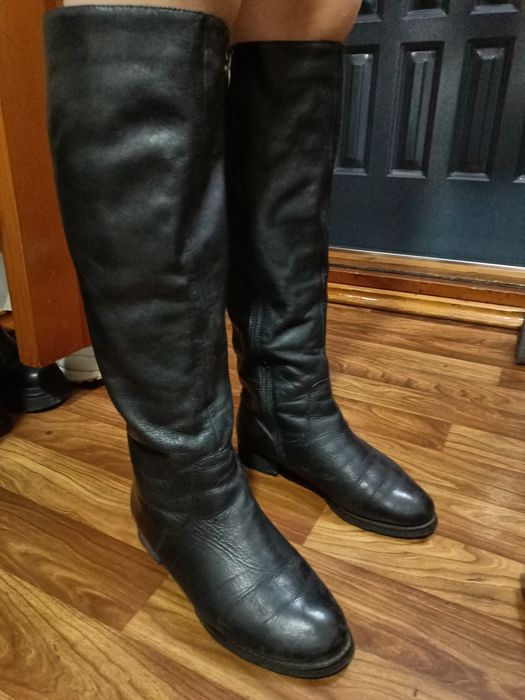 Сапоги зимние замша и кожа