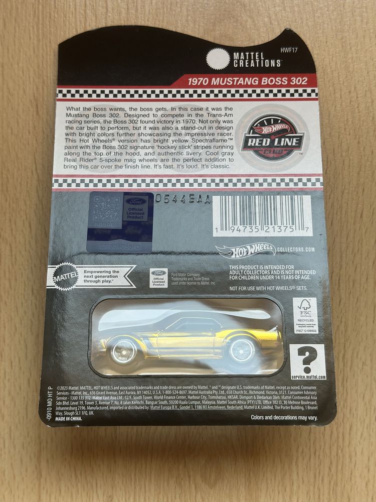 Hot Wheels Ford Mustang Boss 302 RLC (Red Line Club)
