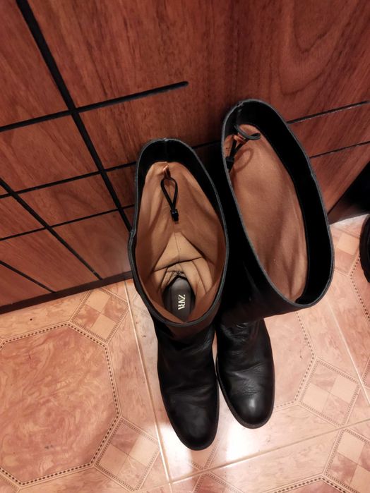 Дамски ботуши естествена кожа Зара