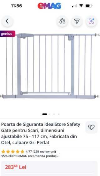 Poarta de siguranta copii - 75 - 117 cm