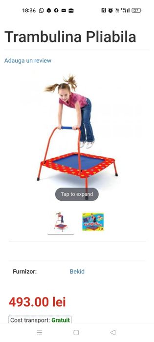 Trambulina pentru copii