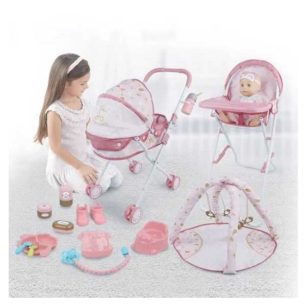 Комплект за игра с кукла, количка, столче & аксесоари със звуци
