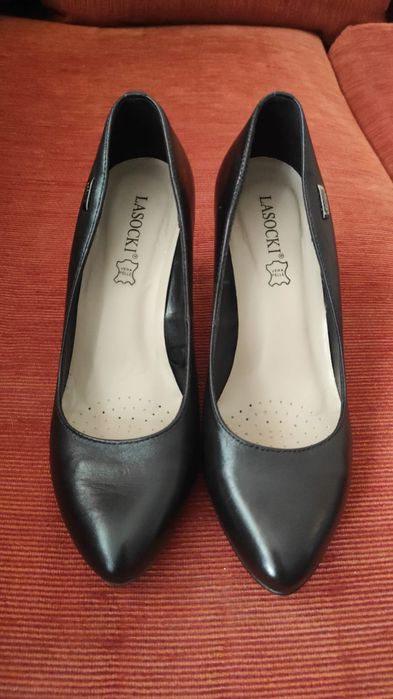 Pantofi cu toc cui, din piele, damă (lux)