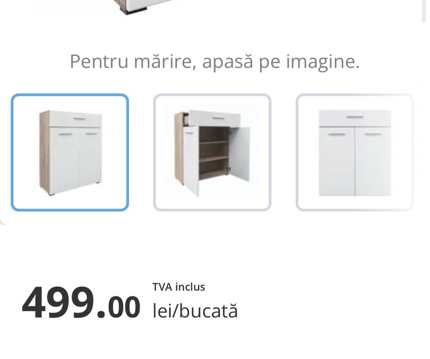 Comoda alba amcu doua usi si cuier