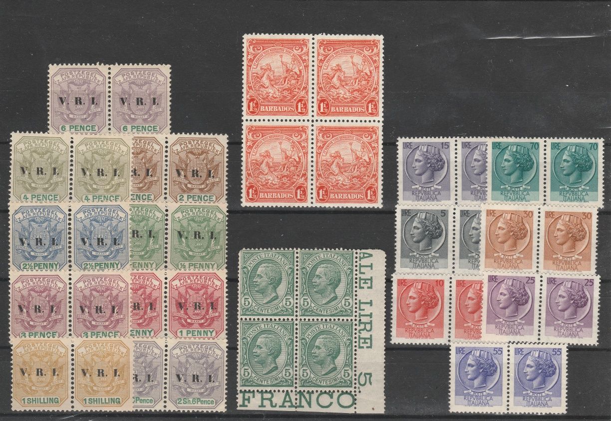 Lot bloc Barbados timbre Perechi coloni South Africa 1855 timbru vechi