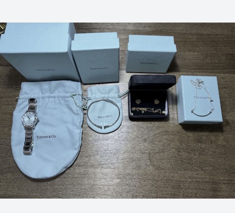 Tiffany & СО, Тиффани золото браслет, серьги, цепочка, часы