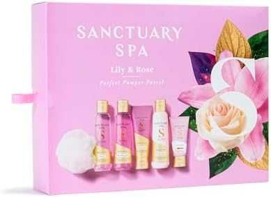Нов Подаръчен комплект за баня тяло Lily & Rose Sanctuary Spa за жени
