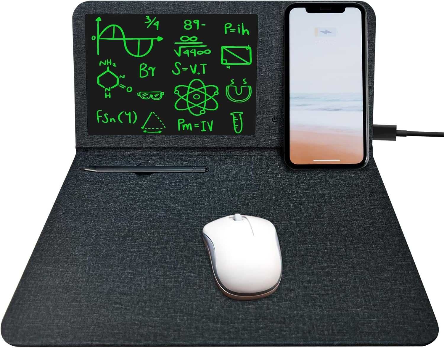 Mouse Pad 3in1 cu tabla de scris inteligenta, incarcare Wirleless