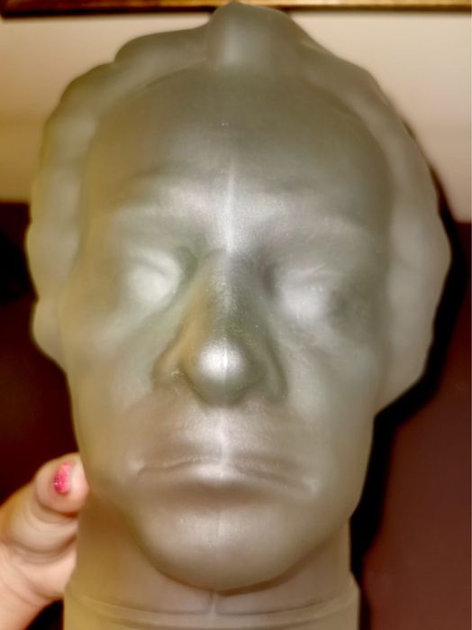 Фигура глава бюст стъклен декор поставка стойка за слушалки 50те год.