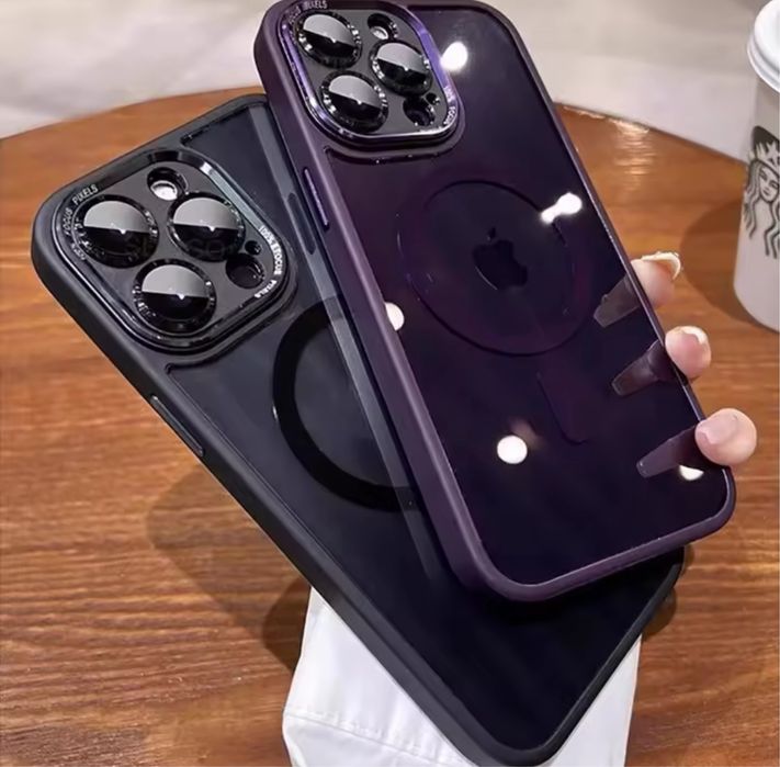 Iphone 14/15/16 PRO MAX PLUS - Husa PC Magsafe Spate Fumuriu