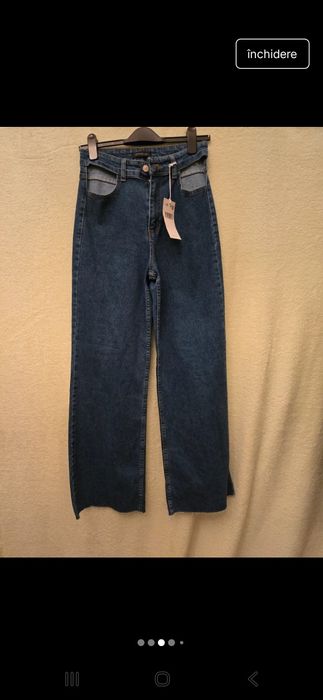 Jeans Free Blue, cu eticheta