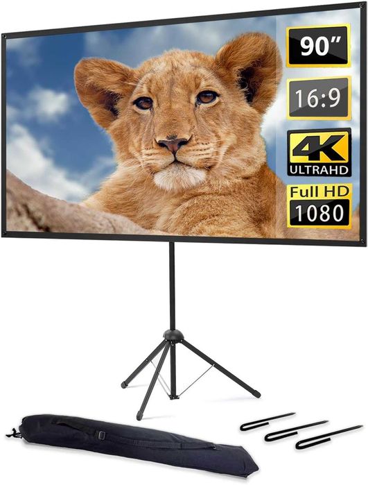 Ecran de proiectie cu trepied Excelimage 90 inchi, 16:9,4K HD