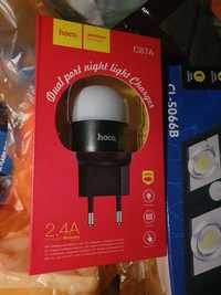 Адаптер зарядки USB юсби со светильником от фирмы Hoco