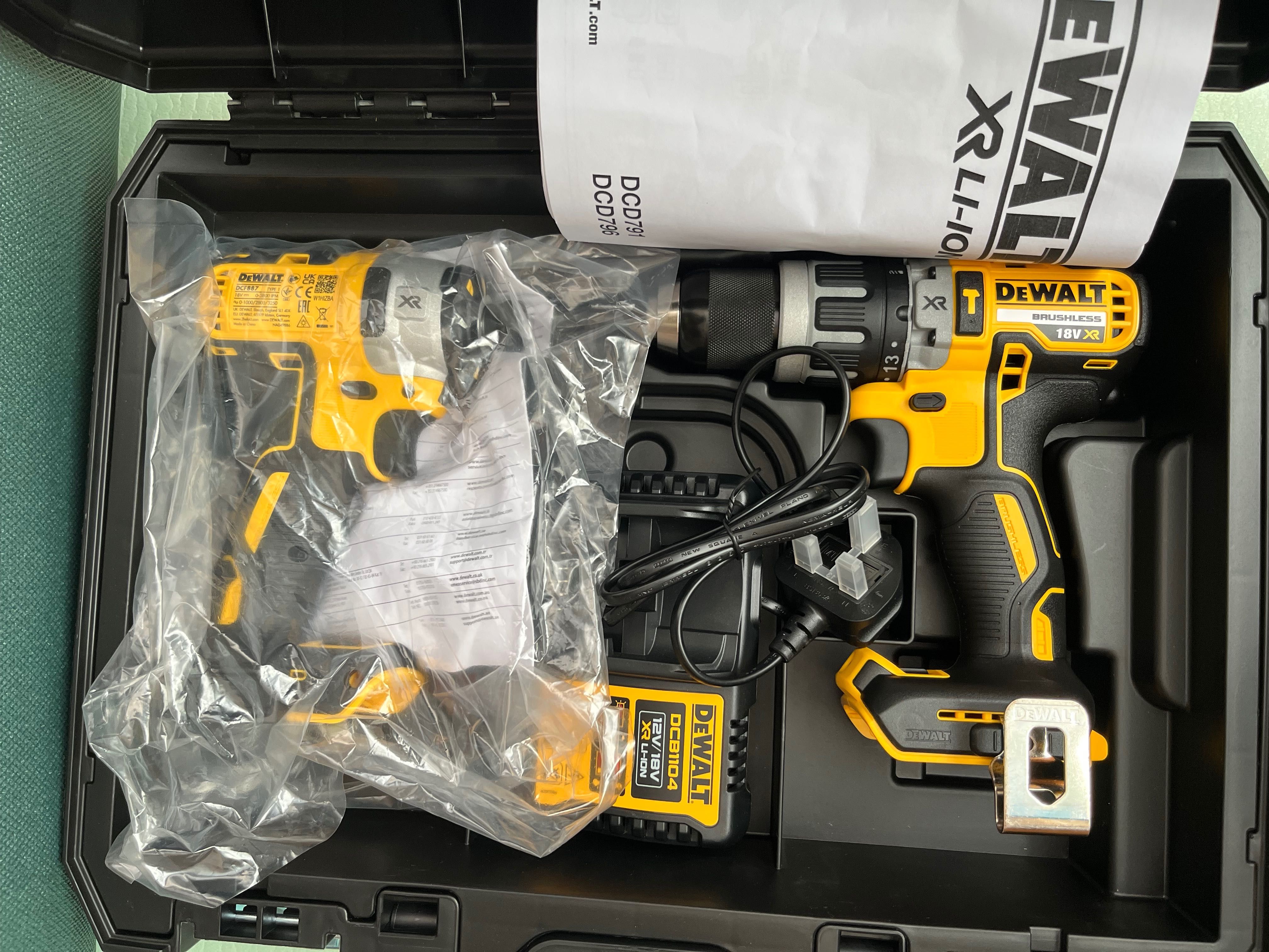 Dewalt 18V DCF887 DCD796 комплект чисто нови