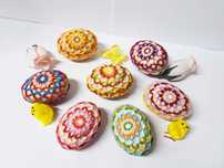 Reducere! Oua Pasti margele, oua Paste decor lemn lucrat manual unicat