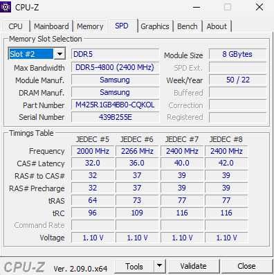 Memorie Laptop Samsung DDR5 16gb ( 2x8gb) 4800MHz CL40