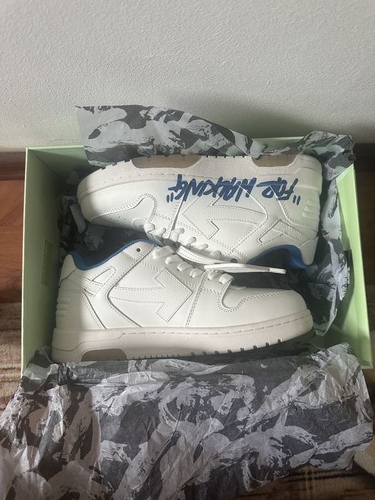 OFF-White Out Of Office "OOO" Low Tops For Walking White Dark Blue