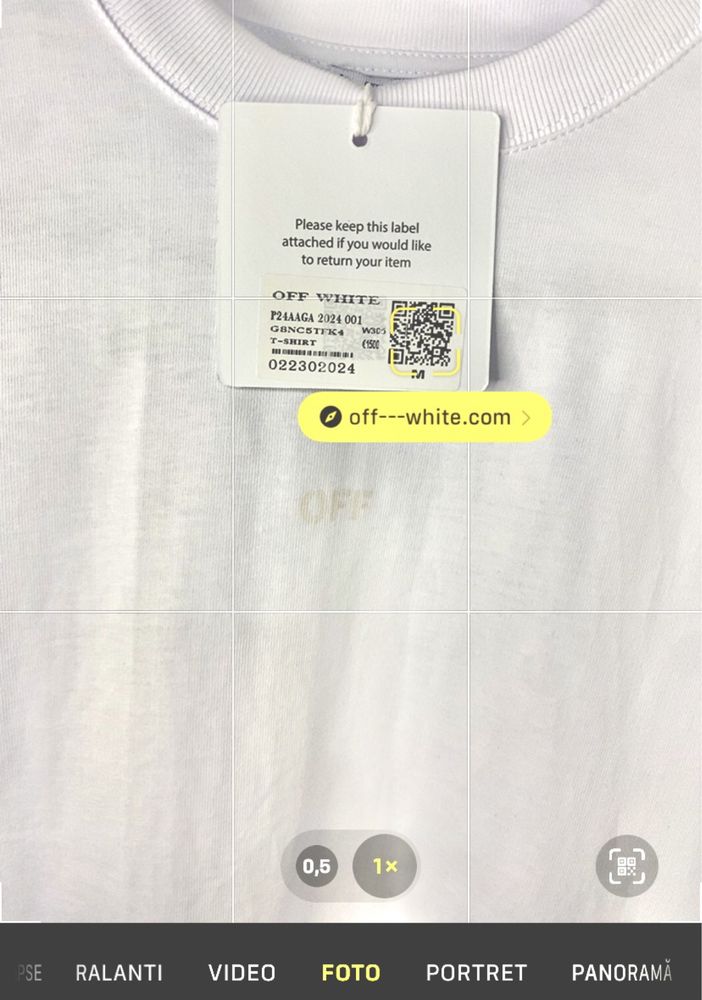 • Tricou OFF White • Calitate Premium •