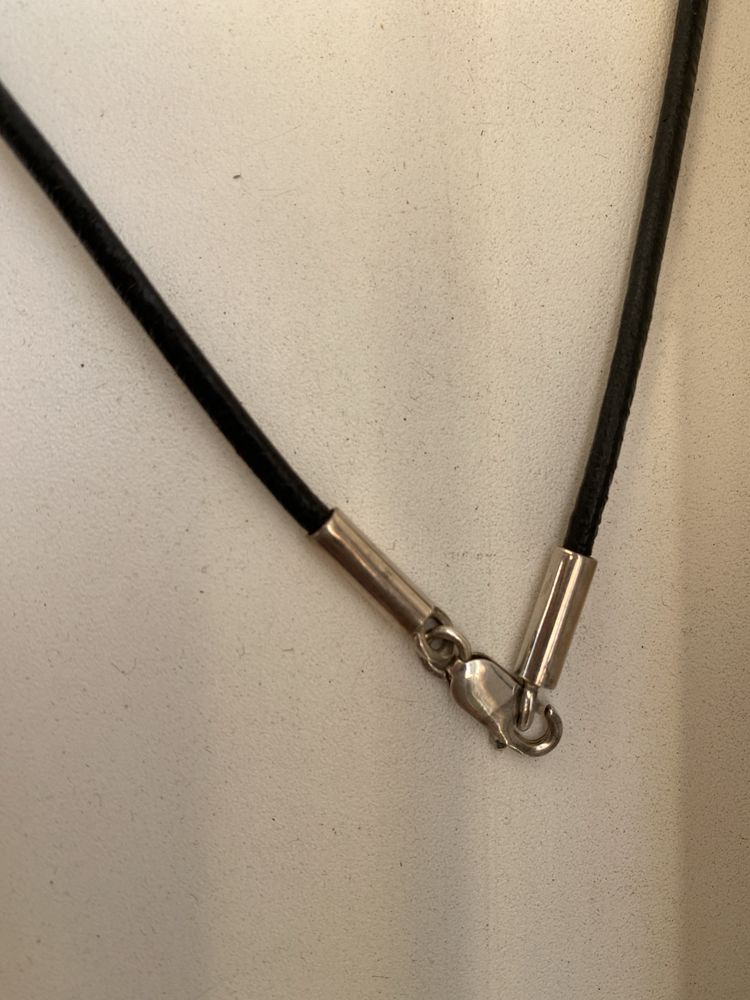 Colier pandant chihlimbar baltic natural ag 925 si piele