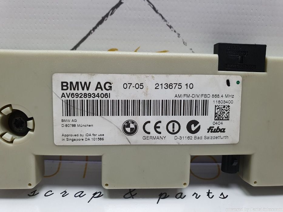 Modul antena radio BMW 3 V (E90) [ 2004 - 2012 ] 320 d (M47 D20 (204D4), N47 D20 C) 120KW|163HP OEM 070521367510